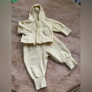 Vintage Baby Gap Infant Sz S 3-6 mo Yellow Cotton Jogging‎ Suit